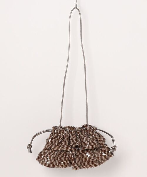 Casselini(キャセリーニ)の「フリルスパンコール巾着BAG(クラッチバッグ・レディース・ブラック/ブラウン・ONE SIZE)」の19枚目の写真