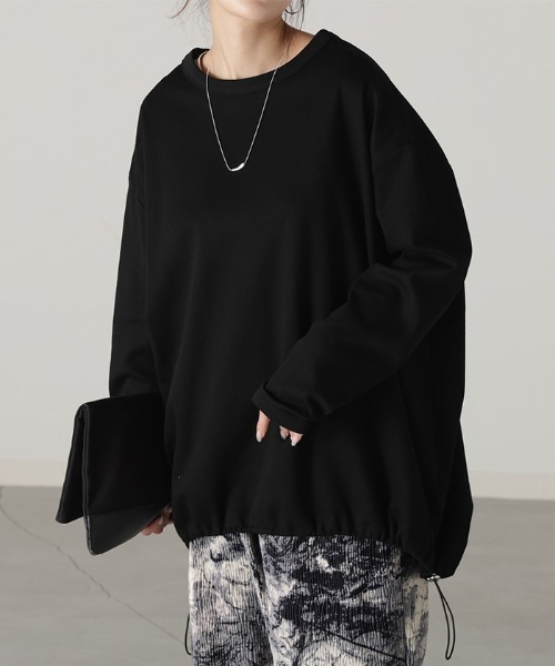HUG.U(ハグユー)の「ドロスト付きロンT(Tシャツ/カットソー・レディース・ホワイト/レッド/グリーン/ブラック/カーキ/グレー・FREE)」の15枚目の写真