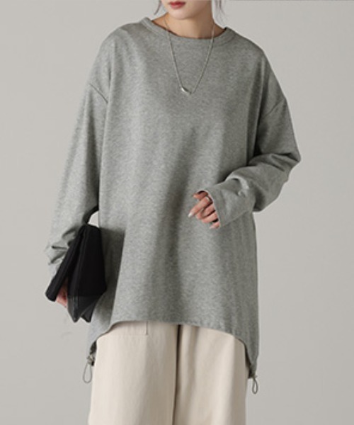 HUG.U(ハグユー)の「ドロスト付きロンT(Tシャツ/カットソー・レディース・ホワイト/レッド/グリーン/ブラック/カーキ/グレー・FREE)」の19枚目の写真