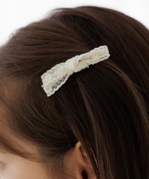 flower | レーシーリボンクリップ(バレッタ/ヘアクリップ)