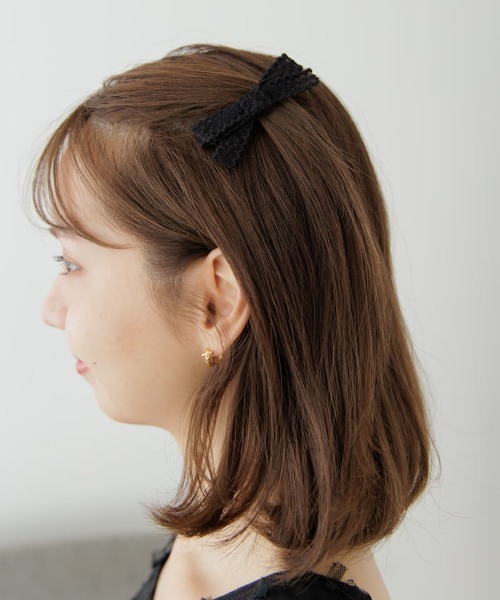 flower（フラワー）の「レーシーリボンクリップ（バレッタ/ヘアクリップ・レディース・ブラック/ホワイト・FREE）」の10枚目の写真