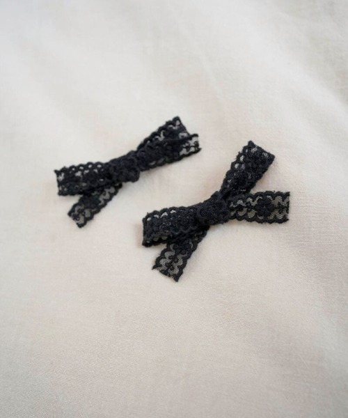 flower（フラワー）の「レーシーリボンクリップ（バレッタ/ヘアクリップ・レディース・ブラック/ホワイト・FREE）」の9枚目の写真