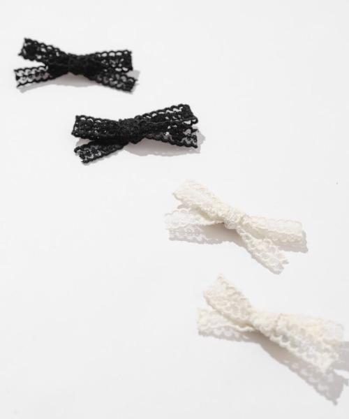 flower（フラワー）の「レーシーリボンクリップ（バレッタ/ヘアクリップ・レディース・ブラック/ホワイト・FREE）」の12枚目の写真