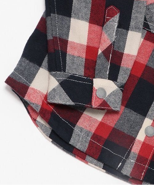 kladskap（クレードスコープ）の「【人気商品再入荷】【直営店で取り扱い無し】恐竜チェック長袖シャツ（シャツ/ブラウス・キッズ・グリーン/レッド・110cm/100cm/90cm/120cm）」の9枚目の写真