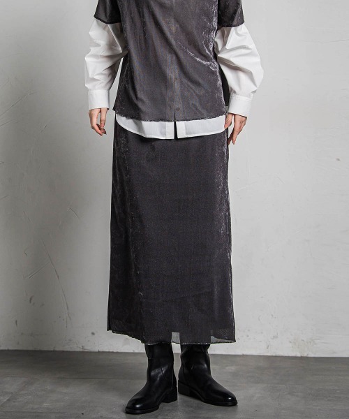 【セール】シアーベロアナロースカート≪手洗い可能≫（スカート）｜MAYSON GREY（メイソングレイ） 5,022円