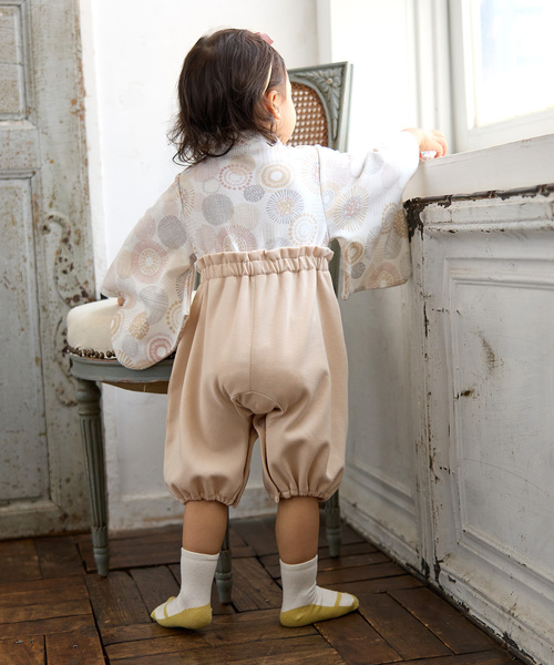 Rosemadame(ローズマダム)の「ベビー リボン付き袴ロンパース(女の子)(着物・キッズ・ピンク/ベージュ/グリーン・80cm/70cm)」の8枚目の写真
