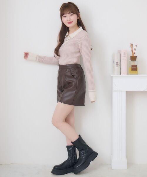 ems excite（エムズエキサイト）の「【リバイバル】フェイクレザーSPT（その他パンツ・レディース・ブラック/ブラウン/ダークブラウン・FREE）」の6枚目の写真