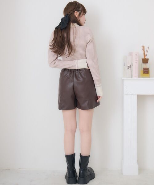 ems excite（エムズエキサイト）の「【リバイバル】フェイクレザーSPT（その他パンツ・レディース・ブラック/ブラウン/ダークブラウン・FREE）」の7枚目の写真