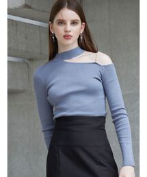 MERCURYDUO | ショルダーパールチェーンロングスリーブニット(ニット/セーター)