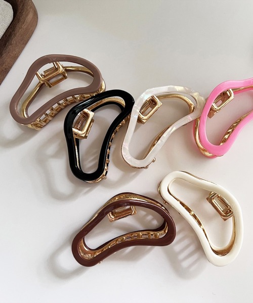 BAYBLO（ベイブロ）の「(SB)韓国風 ニュアンス カーブ バンス ヘアクリップ（バレッタ/ヘアクリップ・レディース・アイボリー/ホワイト系/ブラック/グレイッシュベージュ/ブラウン・ONE SIZE）」の15枚目の写真