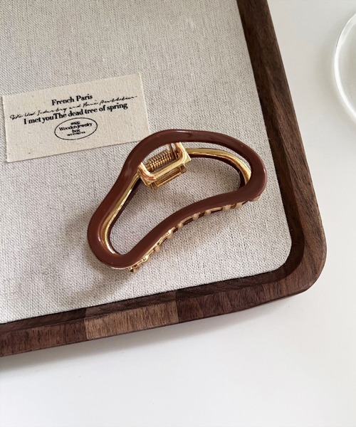 BAYBLO（ベイブロ）の「(SB)韓国風 ニュアンス カーブ バンス ヘアクリップ（バレッタ/ヘアクリップ・レディース・アイボリー/ホワイト系/ブラック/グレイッシュベージュ/ブラウン・ONE SIZE）」の18枚目の写真