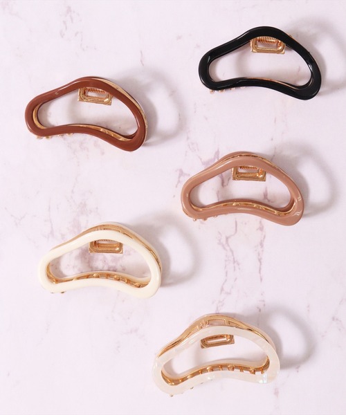 BAYBLO（ベイブロ）の「(SB)韓国風 ニュアンス カーブ バンス ヘアクリップ（バレッタ/ヘアクリップ・レディース・アイボリー/ホワイト系/ブラック/グレイッシュベージュ/ブラウン・ONE SIZE）」の20枚目の写真