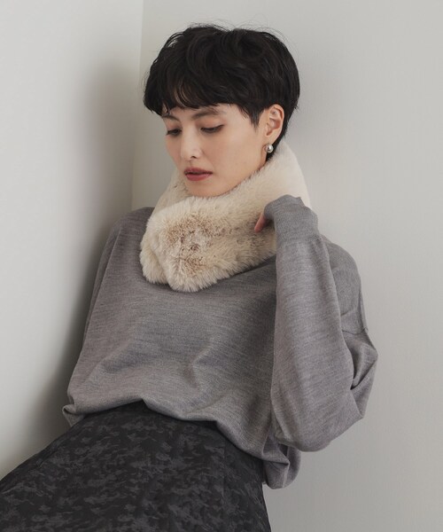 OPAQUE.CLIP（オペークドットクリップ）の「◆【マグネット仕様】フェイクファーミニティペット（ストール/ショール・レディース・ブラック/ライトベージュ/オフホワイト/グレー/ダークブラウン・00）」の11枚目の写真