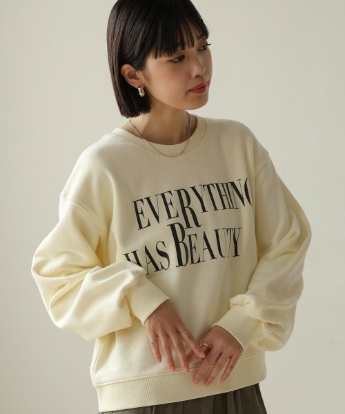 Bou Jeloud（ブージュルード）の「ロゴプリントスウェット（スウェット・レディース・杢グレー/ブラック/アイボリー・FREE）」の2枚目の写真