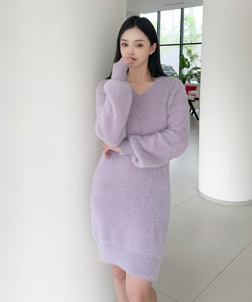 Jasmine Grandiflorum(ジャスミングランディフローラム)の「【Jasmine】シャギーニットプルオーバーワンピース (AW)(ワンピース・レディース・ブラック/オフホワイト/グレー/パープル/ブラウン・FREE)」の15枚目の写真