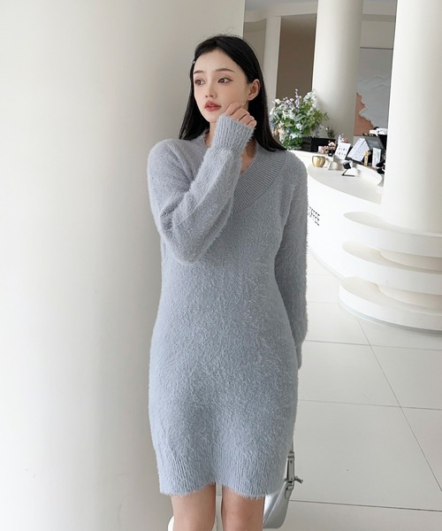 Jasmine Grandiflorum(ジャスミングランディフローラム)の「【Jasmine】シャギーニットプルオーバーワンピース (AW)(ワンピース・レディース・ブラック/オフホワイト/グレー/パープル/ブラウン・FREE)」の20枚目の写真