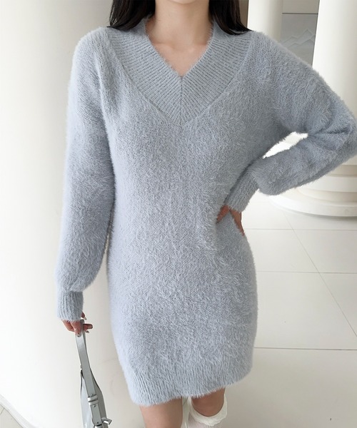 Jasmine Grandiflorum(ジャスミングランディフローラム)の「【Jasmine】シャギーニットプルオーバーワンピース (AW)(ワンピース・レディース・ブラック/オフホワイト/グレー/パープル/ブラウン・FREE)」の22枚目の写真