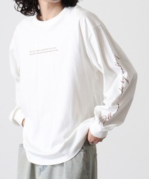 Cotton back print crew neck long sleeve T-shirt / バックプリントオーバーTシャツ unisex