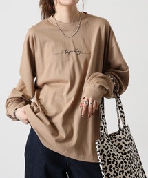 Cotton back print crew neck long sleeve T-shirt / バックプリントオーバーTシャツ unisex