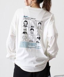 Cotton back print crew neck long sleeve T-shirt / バックプリントオーバーTシャツ unisex