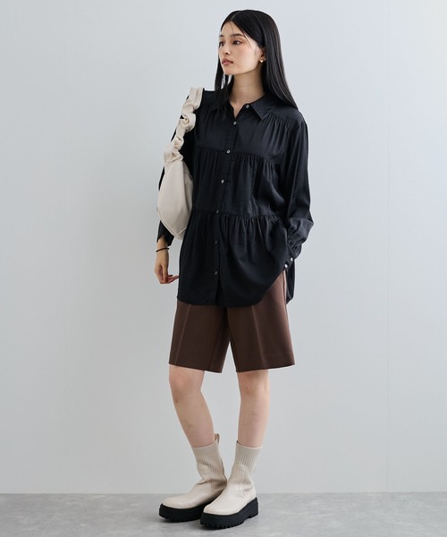 VIS(ビス)の「ソフトボディクシュクシュハンドルショルダーバッグ(ショルダーバッグ・レディース・キナリ/イエロー系その他2/ブラック・FREE)」の7枚目の写真