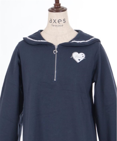 axes femme（アクシーズファム）の「ジップセーラーパーカー