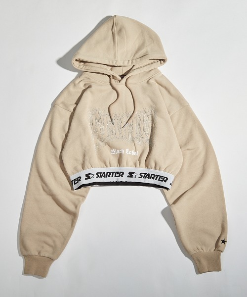 STARTER BLACK LABEL 裏起毛ショート丈裾ロゴテープ付プル