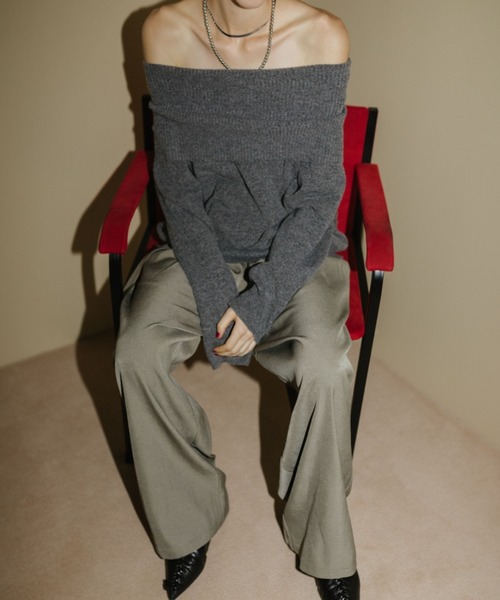 HANNE（アン）の「オフショルダーニット（ニット/セーター・レディース・ブラック/グレー/ベージュ・FREE）」の16枚目の写真