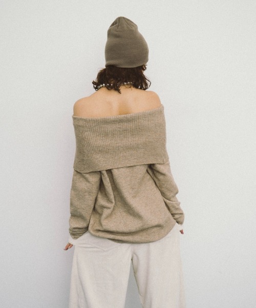 HANNE（アン）の「オフショルダーニット（ニット/セーター・レディース・ブラック/グレー/ベージュ・FREE）」の19枚目の写真