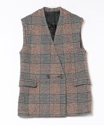 新品未使用♡23区♡ジレ ベストチェックブラウン38 新品未使用♡23区♡ジレ ベストガンクラブチェック ブラウン38