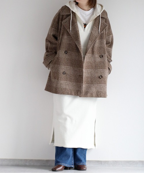 cepo（セポ）の「〈セットアップ対応〉16/10 裏毛ハーフジップスウェットワンピース（ワンピース・レディース・オフホワイト/チャコール・M）」の7枚目の写真