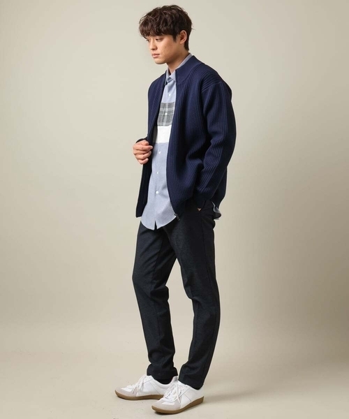 a.v.v(アーヴェヴェ)の「【ON/OFF兼用】スマートシャンブレー裏起毛スラックス(セットアップ可)(スラックス・メンズ・ネイビー/ブラック/チャコールグレー・44/48/46/50/52)」の18枚目の写真