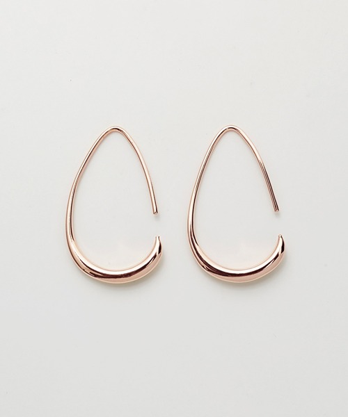 035Az【高品質✨】ピアス　フープ　ぷっくり　しずく　シンプル　ピンクゴールド 035Az【高品質✨】ピアス フープ ぷっくり しずく シンプル