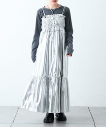 w closet | レザーライクシャーリングキャミワンピース(ワンピース)
