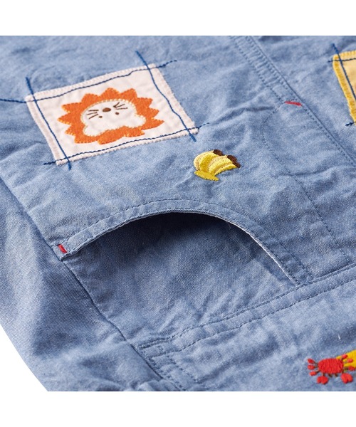 MIKI HOUSE(ミキハウス)の「ミキハウスベア 5分丈オーバーオール(サロペット/オーバーオール・キッズ・レッド/ブルー・M(80-90cm)/L(90-100cm)/LL(100-110cm)/S(70-80cm))」の12枚目の写真