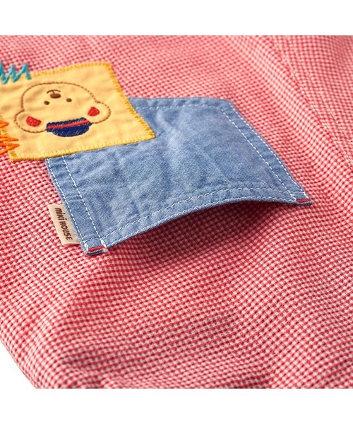 MIKI HOUSE(ミキハウス)の「ミキハウスベア 5分丈オーバーオール(サロペット/オーバーオール・キッズ・レッド/ブルー・M(80-90cm)/L(90-100cm)/LL(100-110cm)/S(70-80cm))」の7枚目の写真