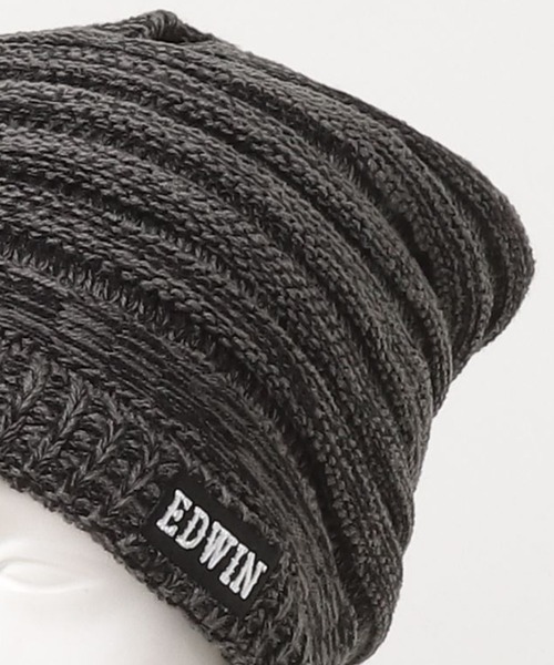 EDWIN（エドウィン）の「EDWIN バルーンロゴニットワッチ（ニットキャップ/ビーニー・メンズ・ブラック/グレー・フリー）」の4枚目の写真