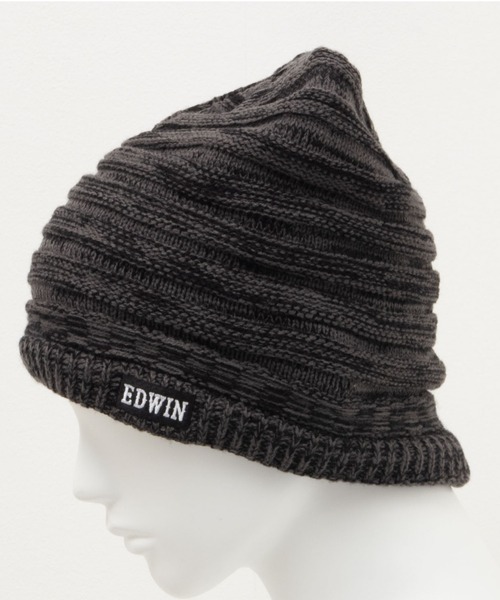 EDWIN（エドウィン）の「EDWIN バルーンロゴニットワッチ（ニットキャップ/ビーニー・メンズ・ブラック/グレー・フリー）」の9枚目の写真