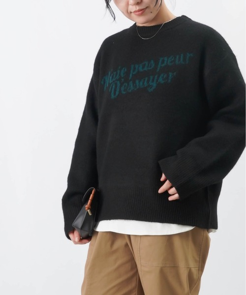 LUCA/LADY LUCK LUCA（ルカ/レディラックルカ）の「LC/LLL もちもちロゴニットプルオーバー / クルーネックロゴニット（ニット/セーター・レディース・ブラック/グレー/ベージュ・FREE）」の8枚目の写真