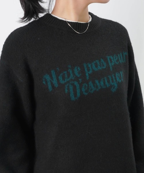 LUCA/LADY LUCK LUCA（ルカ/レディラックルカ）の「LC/LLL もちもちロゴニットプルオーバー / クルーネックロゴニット（ニット/セーター・レディース・ブラック/グレー/ベージュ・FREE）」の11枚目の写真