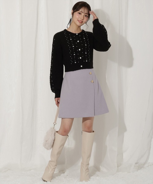 WILLSELECTION（ウィルセレクション）の「パール付きケーブルカーディガン（カーディガン/ボレロ・レディース・サックスブルー/ブラック/オフホワイト/ピンク・FREE）」の16枚目の写真