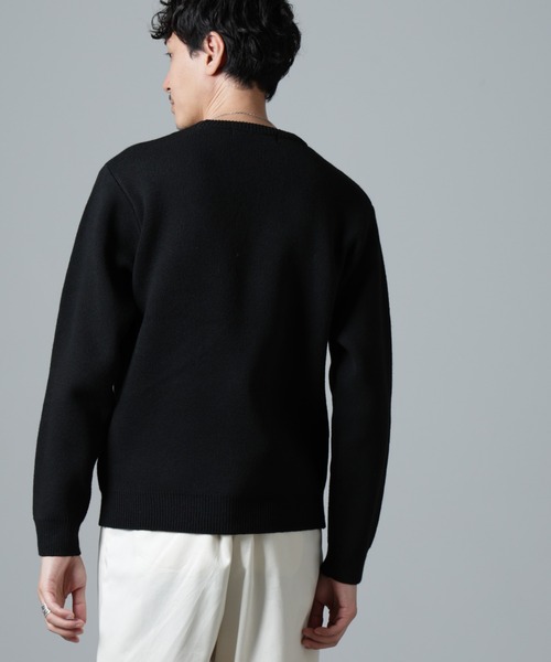 NANO universe（ナノユニバース）の「PBTストレッチクルーネックニット（ニット/セーター・メンズ・ブラック/グレー/ネイビー・S/M/L）」の22枚目の写真