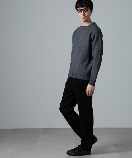 NANO universe（ナノユニバース）の「PBTストレッチクルーネックニット（ニット/セーター・メンズ・ブラック/グレー/ネイビー・S/M/L）」の6枚目の写真