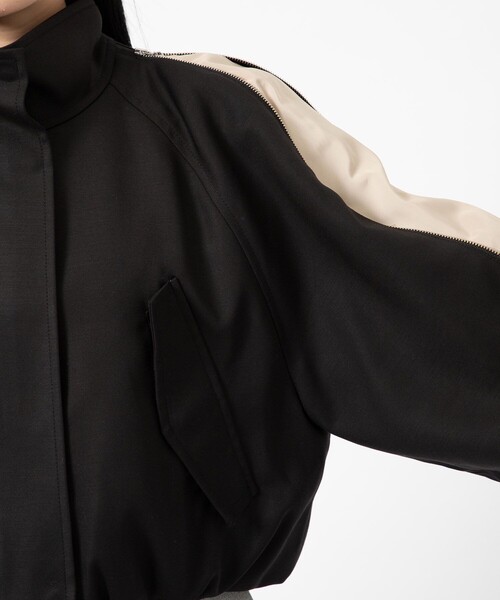 UNITED TOKYO（ユナイテッドトウキョウ）の「ジップアップブルゾンジャケット（ブルゾン・レディース・ブラック/グリーン・FREE）」の14枚目の写真