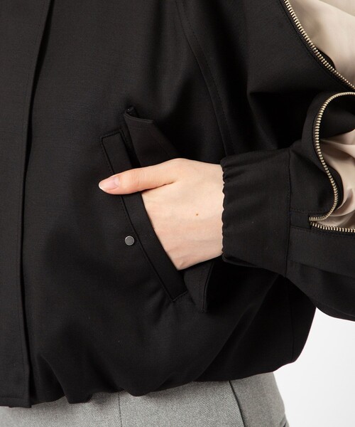 UNITED TOKYO（ユナイテッドトウキョウ）の「ジップアップブルゾンジャケット（ブルゾン・レディース・ブラック/グリーン・FREE）」の15枚目の写真