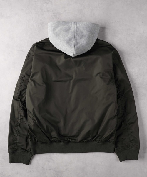 Right-on（ライトオン）の「フード中綿MA-1（MA-1・メンズ・ネイビー/オリーブ/ブラック・M/XL）」の5枚目の写真