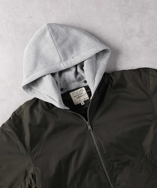 Right-on（ライトオン）の「フード中綿MA-1（MA-1・メンズ・ネイビー/オリーブ/ブラック・M/XL）」の6枚目の写真