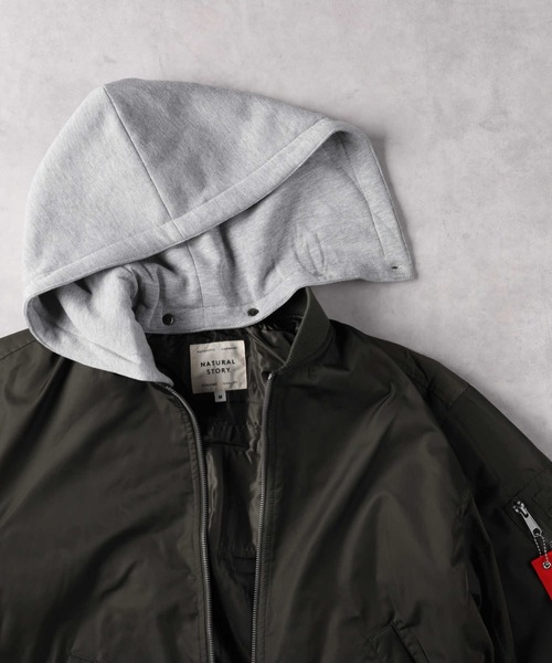 Right-on（ライトオン）の「フード中綿MA-1（MA-1・メンズ・ネイビー/オリーブ/ブラック・M/XL）」の9枚目の写真