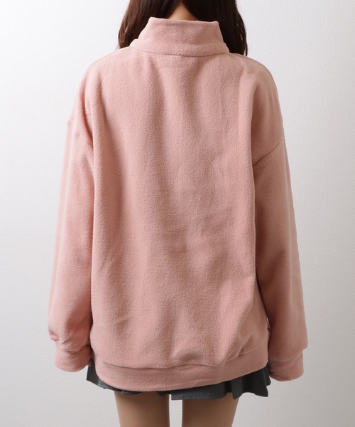 Lace Ladies(レースレディース)の「ボア ハーフジップ プルオーバー パーカー ハイネック トップス(スウェット・レディース・ピンク/ブラック/グレー・M/XL)」の15枚目の写真