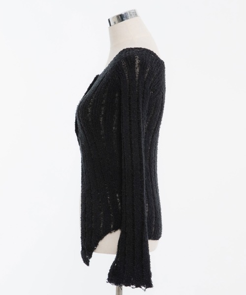 Diable baiser(ディアブルベーゼ)の「やや透けニットトップス(ニット/セーター・レディース・ブラック・SMALL/MEDIUM/LARGE/LL)」の7枚目の写真